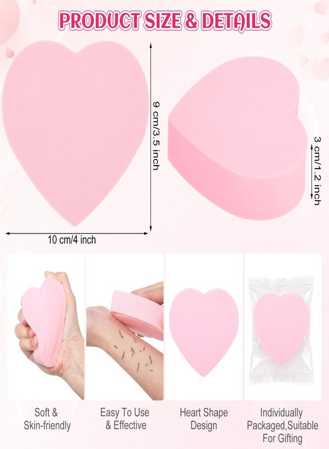 Ferrochef 4 Pack Valentine's Day Heart Sponge Exfoliating Bath Sponge Pink Loofah Soft Body Scrubber Skin Friendly Spa Use for Valentines Basket Filler Stuffer for Adults Women Men - Image 2